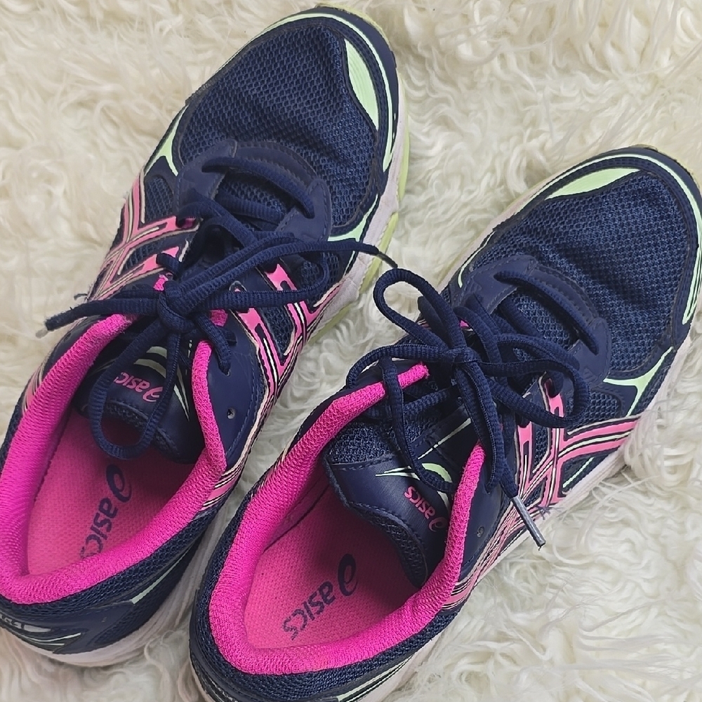 Asics Athletic Shoes Blue and Pink with Breathable Mesh - Picture 7 of 8